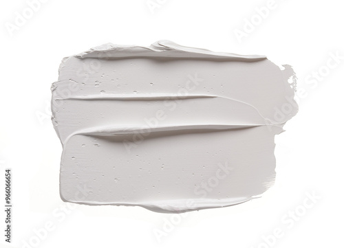 Impressive stroke of white acrylic paint on a clean white background. The brush is ideal for creative projects, background designs or illustrations where cleanliness and sophistication are required.