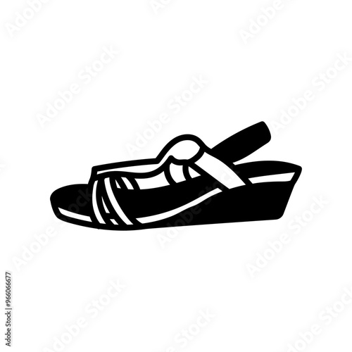 Leather Girl Shoes Glyph Icon, Vector illustration