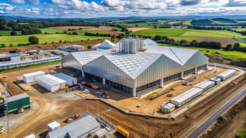Wallpaper Mural Diamond-Shaped Dairy Facility Under Construction, Located On Burgess Road In Close Proximity To Other Industrial Buildings. Torontodigital.ca
