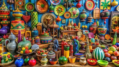 Eclectic Collection Of Vibrant And Diverse Objects Arranged In A Chaotic Yet Visually Appealing Manner, Conveying A Sense Of Joy And Acceptance. photo