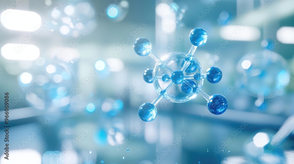 A close-up of a molecular structure featuring vibrant blue atoms in a high-tech laboratory setting, illustrating scientific innovation. A close-up of a molecular structure featuring vibrant blue atoms in a high-tech laboratory setting, illustrating scientific innovation.