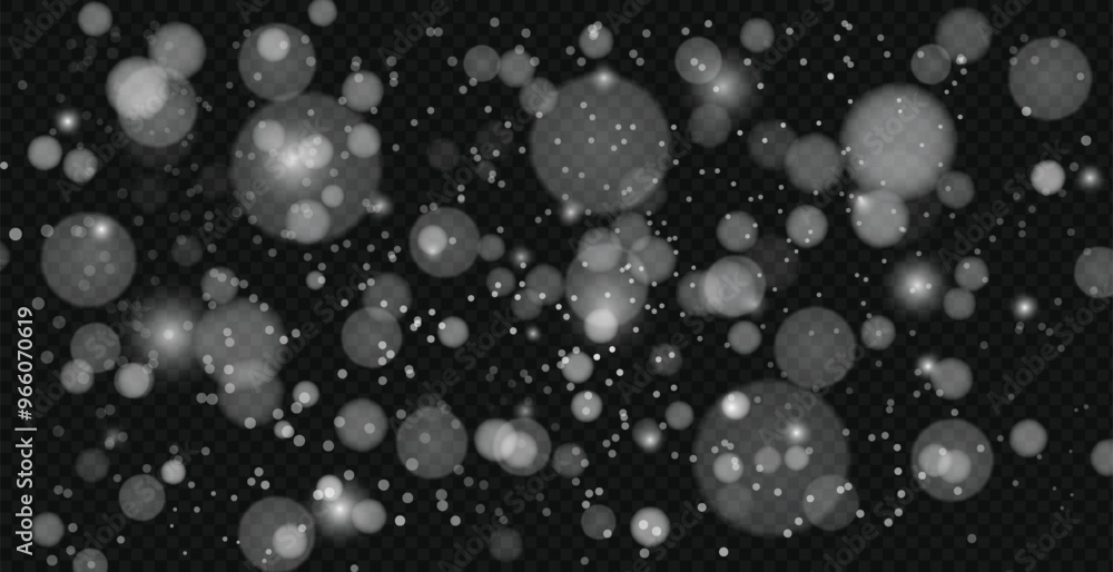 Light abstract glowing bokeh lights. Light bokeh effect isolated on transparent background. Christmas background from shining dust. Christmas concept flare sparkle. White png dust light. Light abstract glowing bokeh lights. Light bokeh effect isolated on transparent background. Christmas background from shining dust. Christmas concept flare sparkle. White png dust light.