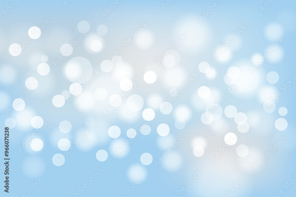 Obraz premium Colorful Bokeh Lights on Blue Background. Vector Illustration Of Wallpaper Backdrop For Party, Holiday, Festival