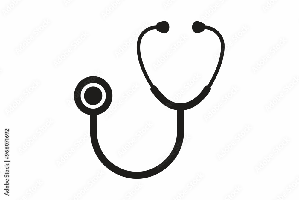 Doctor stethoscope medical device flat icon vector Doctor stethoscope medical device flat icon vector