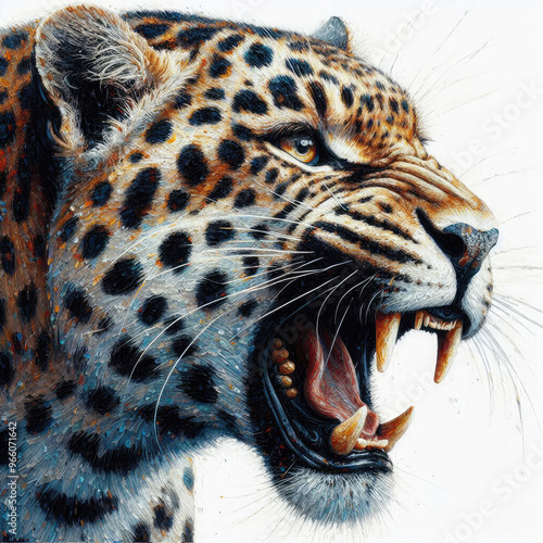 illustration painting of leopard head photo