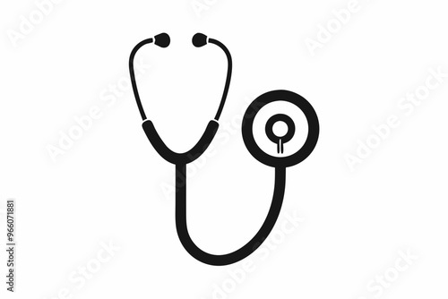 Doctor stethoscope medical device flat icon vector