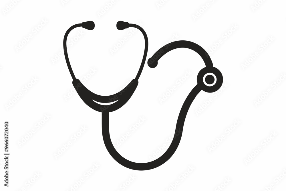 Doctor stethoscope medical device flat icon vector Doctor stethoscope medical device flat icon vector