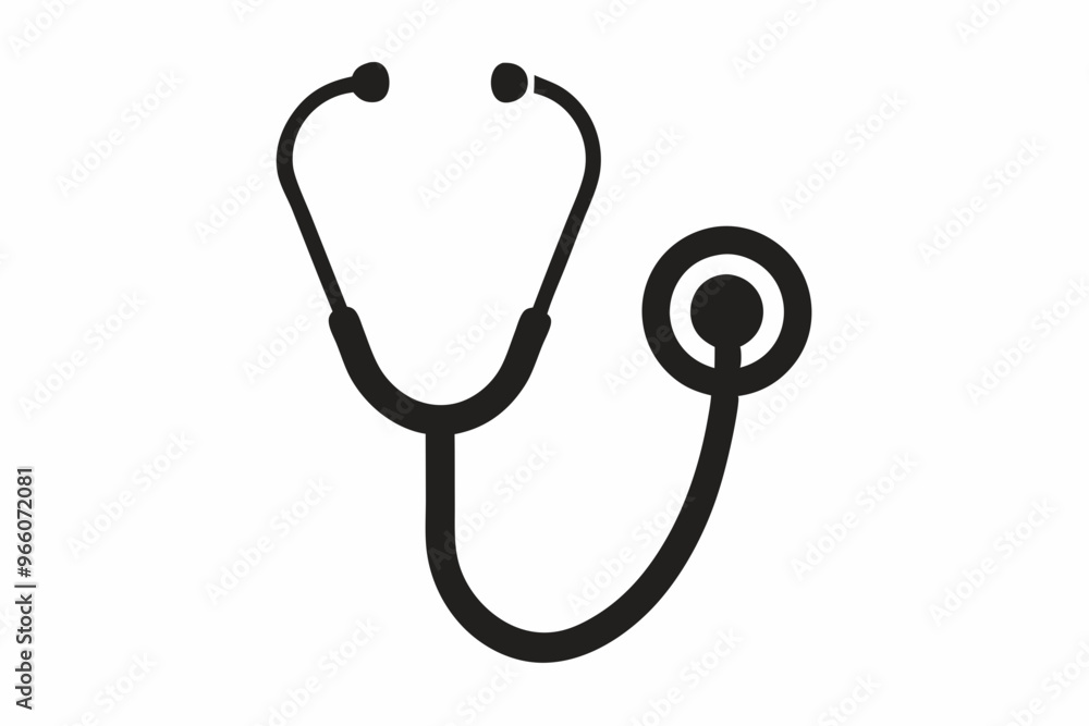 Doctor stethoscope medical device flat icon vector Doctor stethoscope medical device flat icon vector