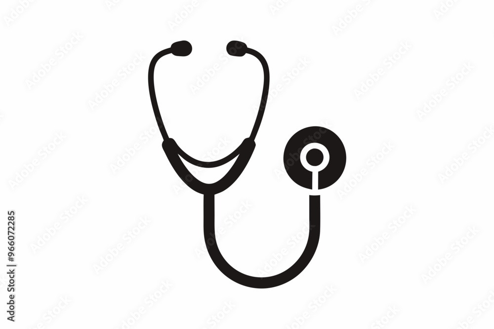 Doctor stethoscope medical device flat icon vector Doctor stethoscope medical device flat icon vector