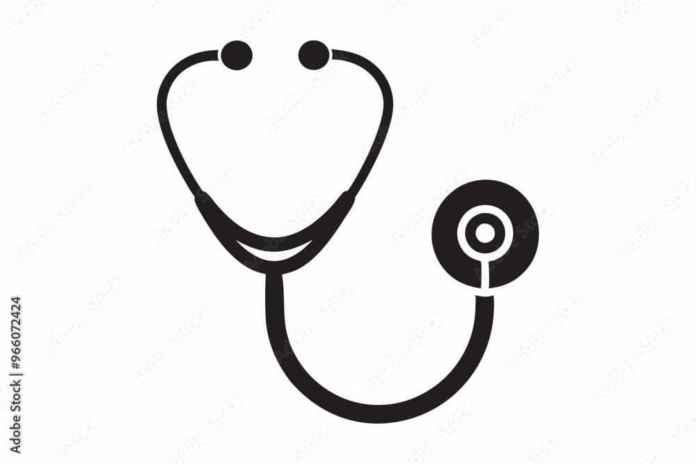 Doctor stethoscope medical device flat icon vector Doctor stethoscope medical device flat icon vector