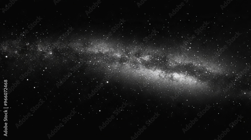 Milky Way Galaxy on Black Background in Minimalistic Photorealism - AI generated illustration Milky Way Galaxy on Black Background in Minimalistic Photorealism - AI generated illustration