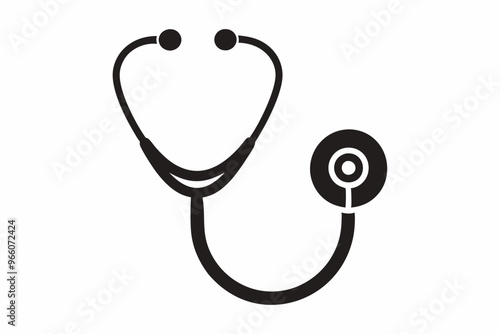 Doctor stethoscope medical device flat icon vector