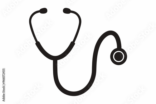 Doctor stethoscope medical device flat icon vector