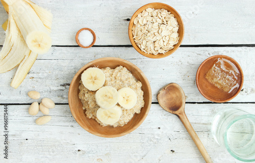 Haferflocken overnight Porridge Frühstück