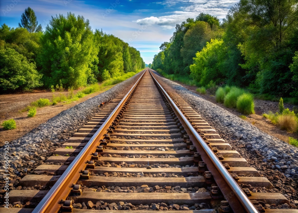 A Parallel Lines Photo Of Railroad Tracks Receding Into The Distance, Illustrating A Real-Life Example Of Parallel A Parallel Lines Photo Of Railroad Tracks Receding Into The Distance, Illustrating A Real-Life Example Of Parallel
