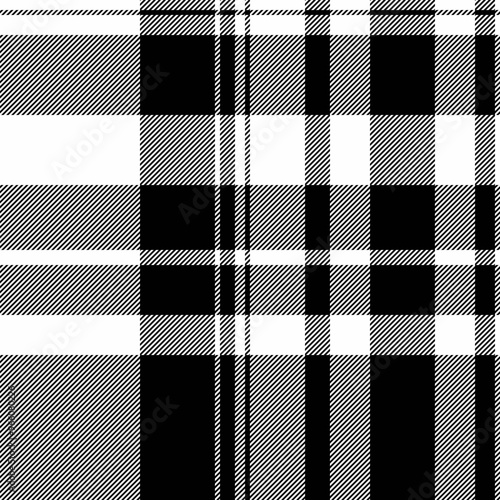 Adorable background vector check, fibre plaid pattern textile. Structure fabric tartan texture seamless in white and black colors.