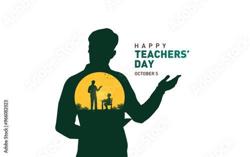 Happy Teacher's day concept vector illustration background. Creative teacher's day vector education concept. photo