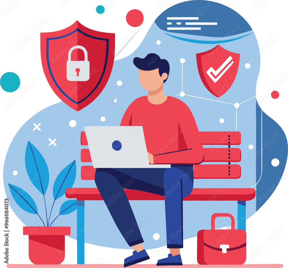 Data protection. Data security and privacy and internet security, flat vector modern illustration