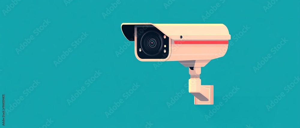 Security camera isolated on a blue background. Security camera isolated on a blue background.
