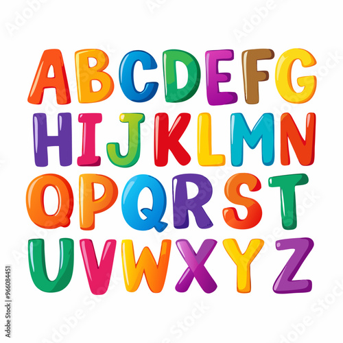 English alphabet in various vibrant colors (9)