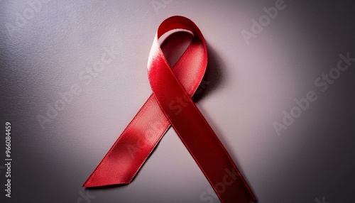 A red ribbon, a symbol of awareness and support.