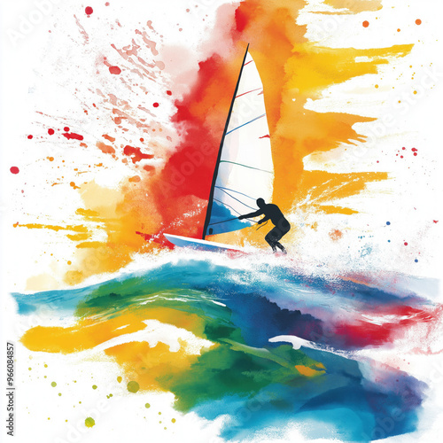 Wind Surfer Isolated