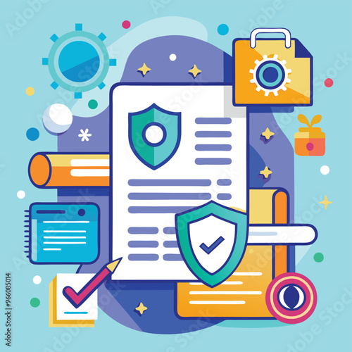 Obraz na płótnie Data protection. Data security and privacy and internet security, flat vector modern illustration w salonie