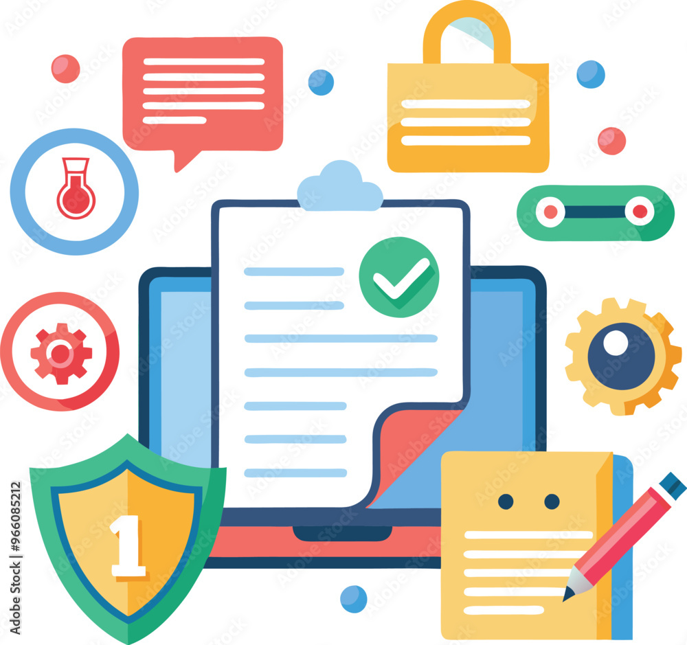 Data protection. Data security and privacy and internet security, flat vector modern illustration