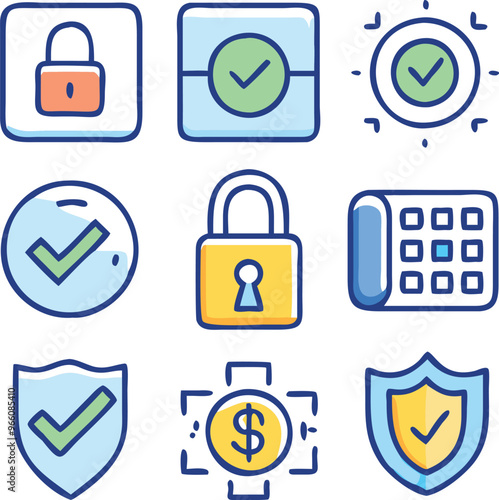 Obraz na płótnie Data protection. Data security and privacy and internet security, flat vector modern illustration w salonie
