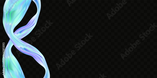 Abstract  holographic wave.Flow iridescent fluid.Dynamic spectrum ribbon.