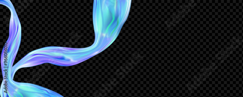 Abstract  holographic wave.Flow iridescent fluid.Dynamic spectrum ribbon.