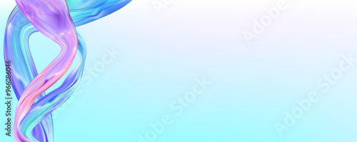 Abstract  holographic wave.Flow iridescent fluid.Dynamic spectrum ribbon.