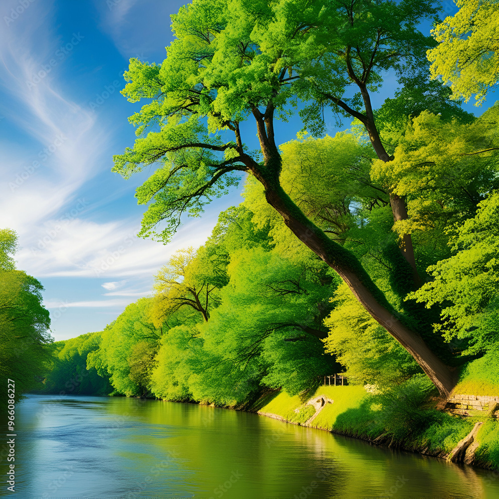 Fototapeta premium trees on the river