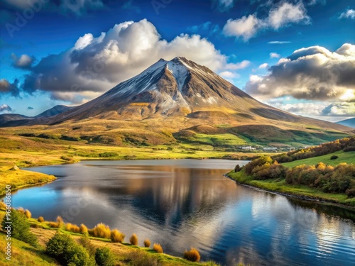 Panoramic View Of Errigal Mountain, The Iconic Peak In The Heart Of The Stunning Donegal Highlands, Ireland. photo