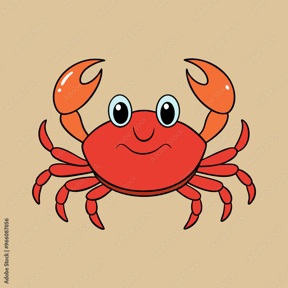 Fototapeta premium vector illustration of red crab