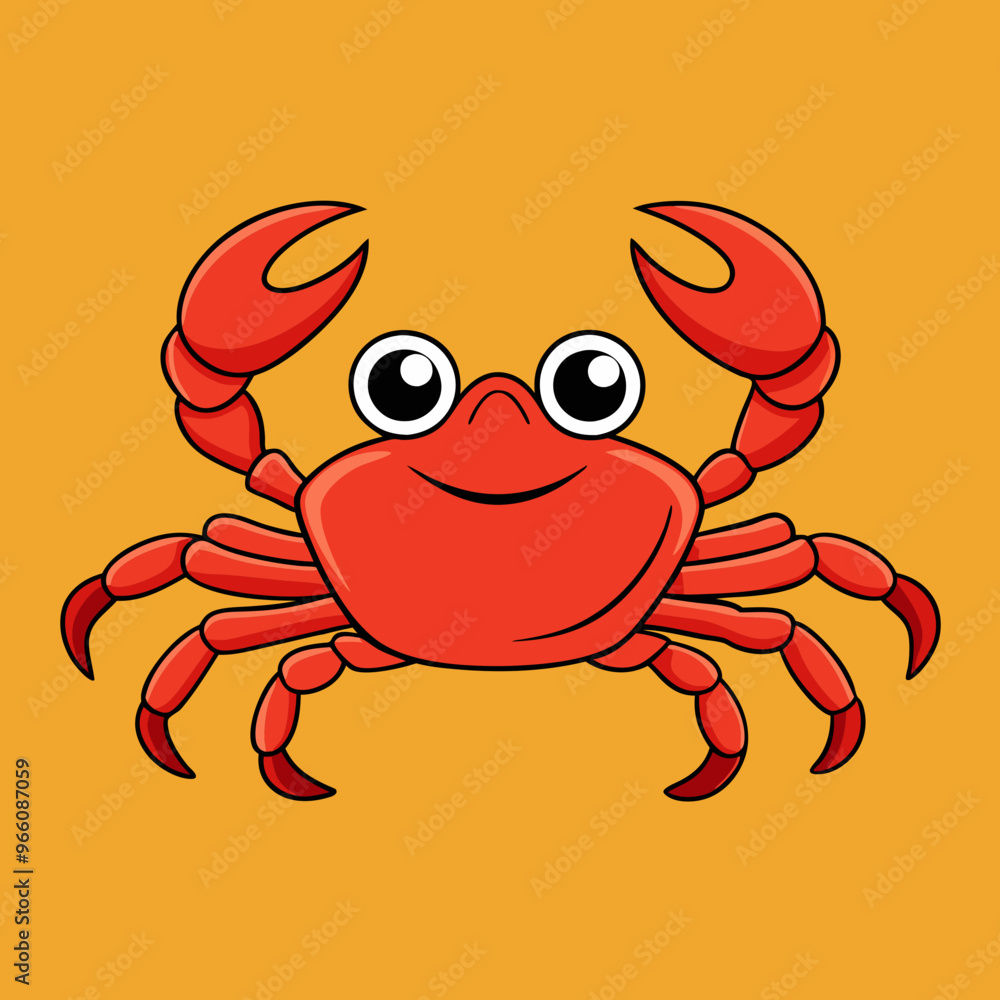 Fototapeta premium vector illustration of red crab