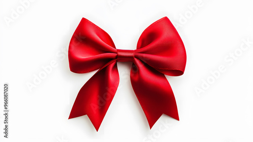 Decorative Red bow isolated on white background 