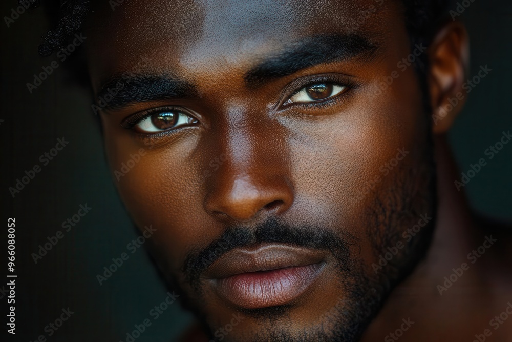 portrait of dignified man with dark skin regal posture and intense gaze set against dramatic chiaroscuro lighting portrait of dignified man with dark skin regal posture and intense gaze set against dramatic chiaroscuro lighting
