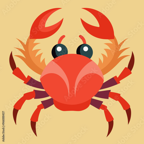 vector illustration of red crab