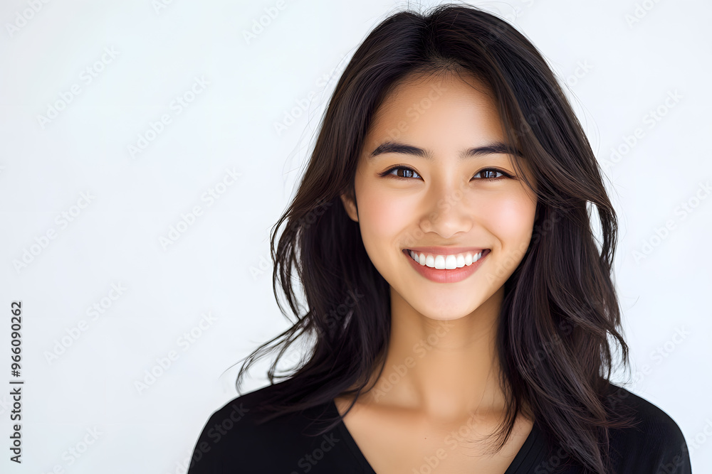 Portrait of young smiling asian woman isolated on white background Portrait of young smiling asian woman isolated on white background