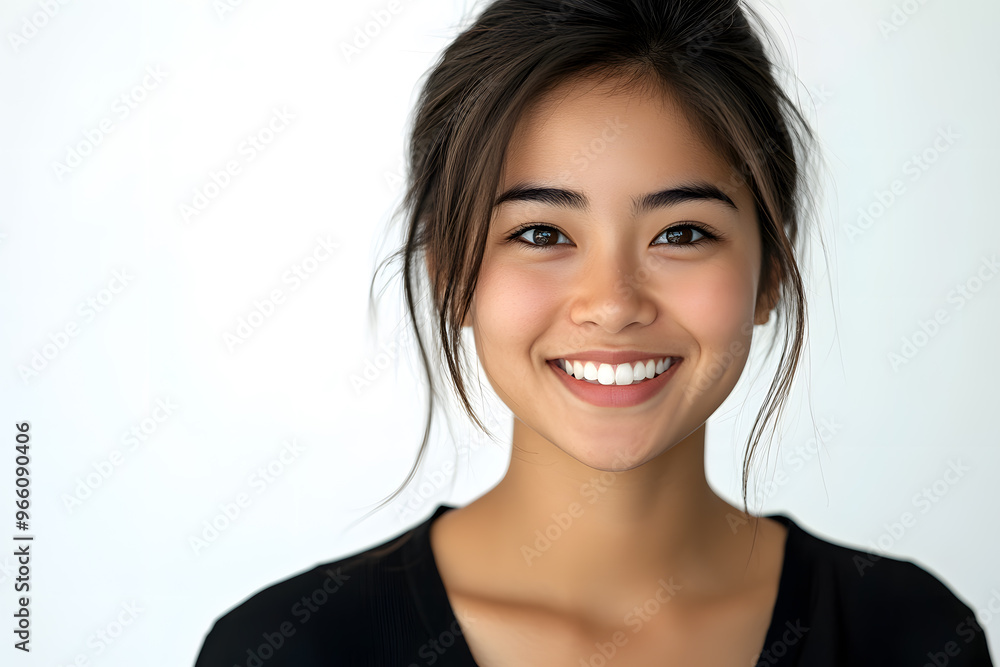 Portrait of young smiling asian woman isolated on white background Portrait of young smiling asian woman isolated on white background