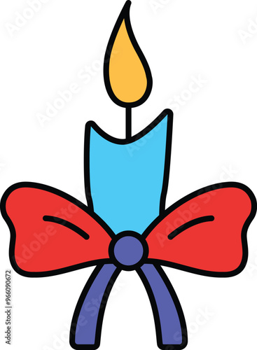 Festive Candle Icon Illustration Enhancing the Holiday Mood, Christmas Spirit, and Seasonal Celebrations