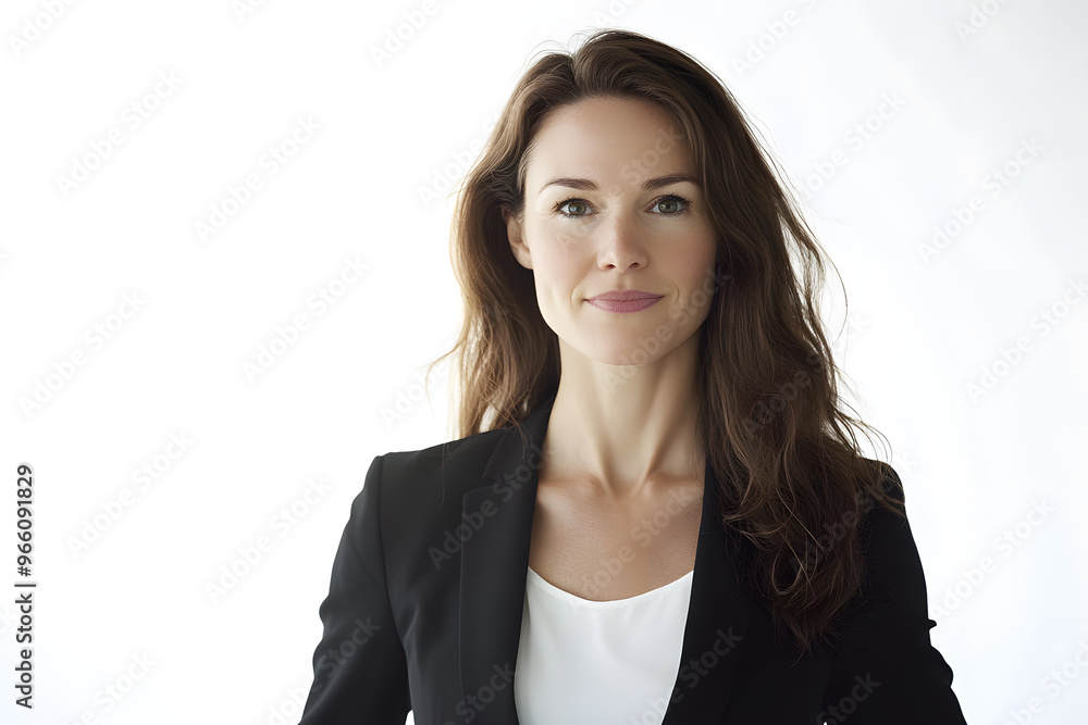 Portrait of beautiful middle age woman isolated on white background Portrait of beautiful middle age woman isolated on white background