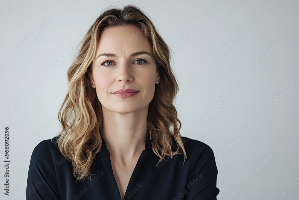 Portrait of beautiful middle age woman isolated on white background Portrait of beautiful middle age woman isolated on white background