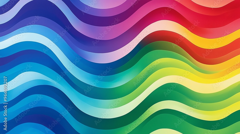 A colorful wave with a rainbow pattern. The colors are bright and vibrant, creating a sense of energy and excitement. The wave appears to be flowing and dynamic, suggesting movement and life A colorful wave with a rainbow pattern. The colors are bright and vibrant, creating a sense of energy and excitement. The wave appears to be flowing and dynamic, suggesting movement and life