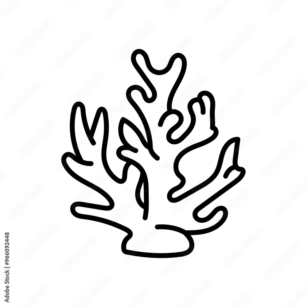 Coral Reef Outline Icon, Vector illustration Coral Reef Outline Icon, Vector illustration