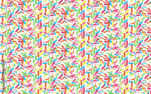 Colorful candy sprinkles isolated on white background seamless pattern