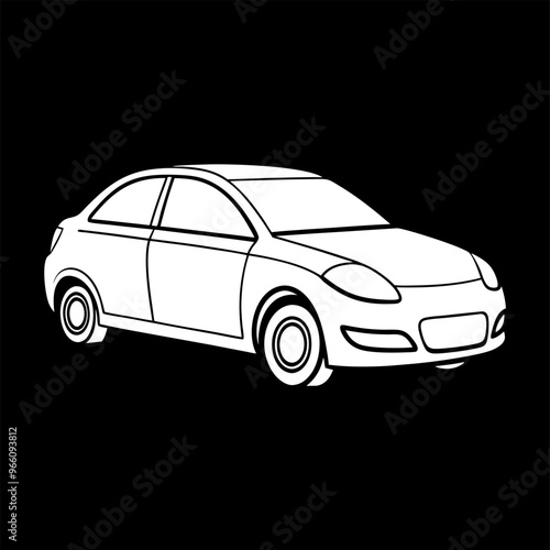 car vector  line art design