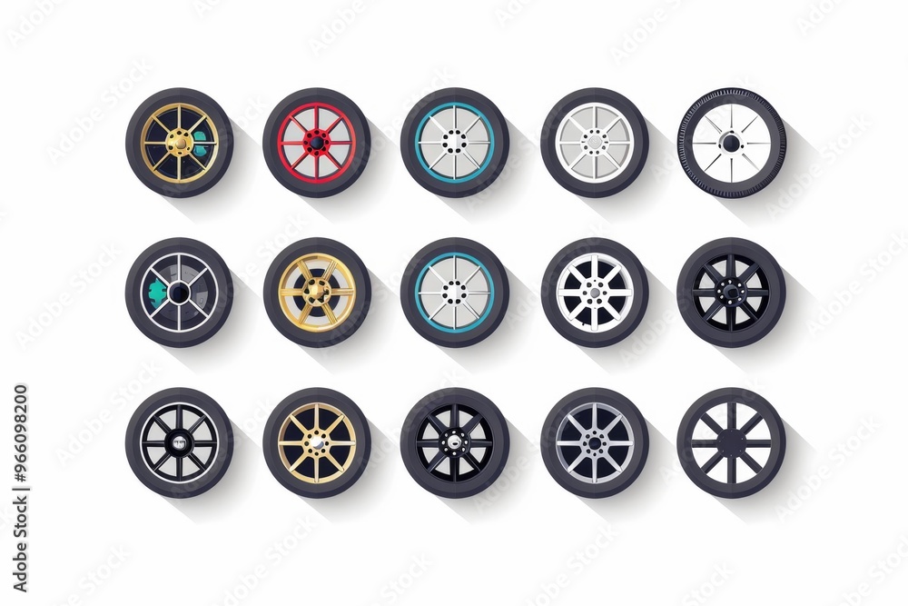 Car wheels flat icon, tire silhouettes, rim symbol, auto wheels sign, car tyre pictograms, minimal Car wheels flat icon, tire silhouettes, rim symbol, auto wheels sign, car tyre pictograms, minimal