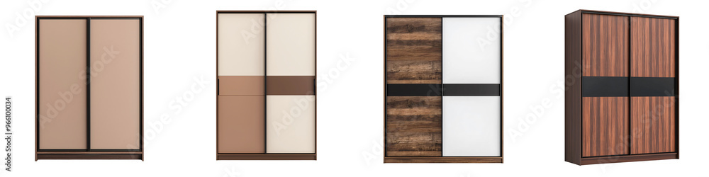A 3D ed wardrobe with sliding doors modern bedroom furniture sleek design isolated on white and transparent background A 3D ed wardrobe with sliding doors modern bedroom furniture sleek design isolated on white and transparent background